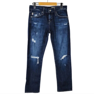 AG Adriano Goldschmied Ex Boyfriend Slim Slouchy Crop Jeans Distressed Size 25R